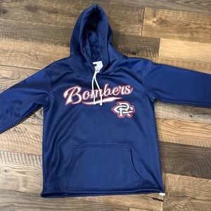 Athletic pullover, Blue color, Bombers logo, youth Large size